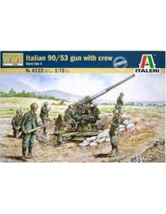 Italian 90/53 gun with Crew WWII
