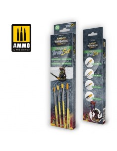 AMMO WARGAMING UNIVERSE - SET DE PINCELES DRY BRUSH PARA...