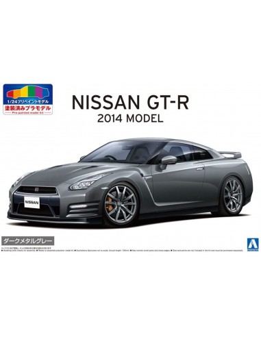 Nissan R35 GT-R '14 Modelo de plástico gris metal oscuro  Prepintado