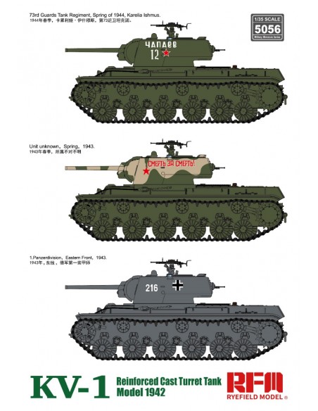 KV-1 Reinforced Cast Turret Tank Model 1942 (With Workable Track Links)