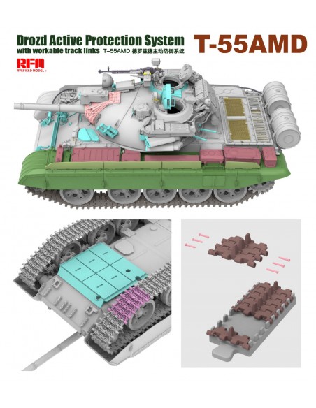 T-55AMD Drozd Active Protection System (With Workable Track Links)