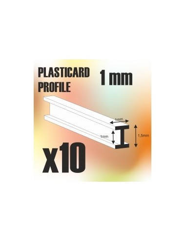 PERFIL PLASTICARD DOBLE-T 1mm (x 10)