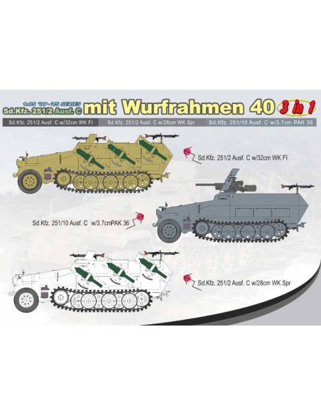 Sd.Kfz.251/2 Ausf.C mit Wurfrahmen 40 3-in-1
