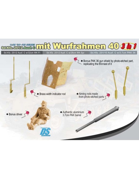 Sd.Kfz.251/2 Ausf.C mit Wurfrahmen 40 3-in-1