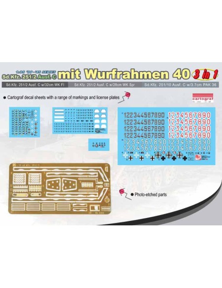 Sd.Kfz.251/2 Ausf.C mit Wurfrahmen 40 3-in-1