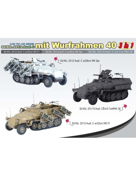 Sd.Kfz.251/2 Ausf.C mit Wurfrahmen 40 3-in-1