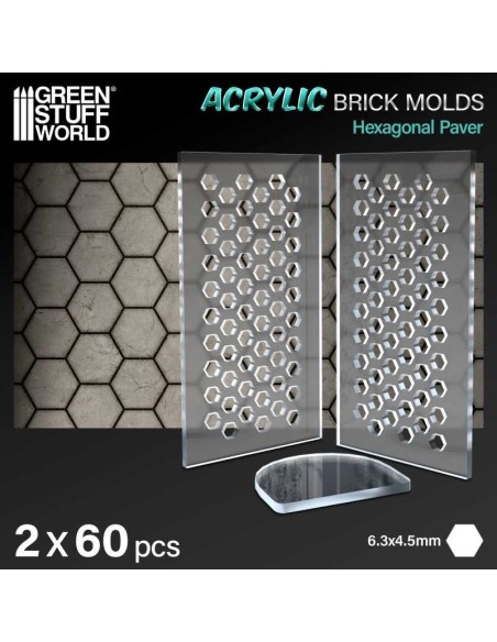 MOLDE ACRÍLICO - ADOQUÍN HEXAGONAL