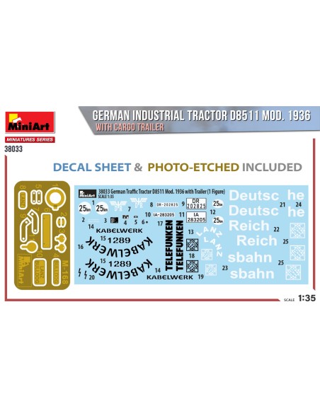 GERMAN INDUSTRIAL TRACTOR D8511 MOD. 1936 WITH CARGO TRAILER