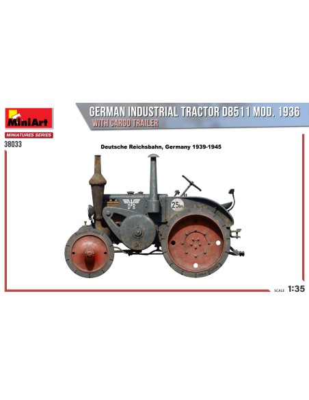 GERMAN INDUSTRIAL TRACTOR D8511 MOD. 1936 WITH CARGO TRAILER