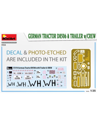 GERMAN TRACTOR D8506 & TRAILER w/CREW