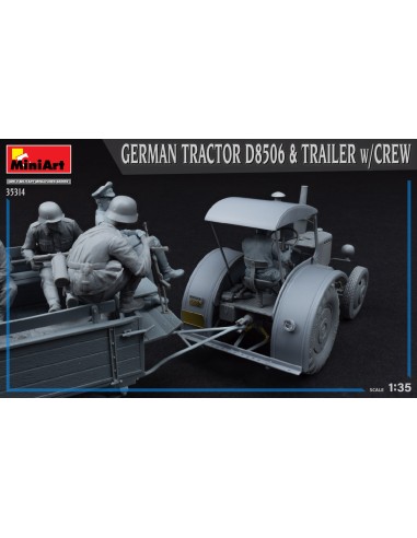 GERMAN TRACTOR D8506 & TRAILER w/CREW