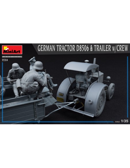 GERMAN TRACTOR D8506 & TRAILER w/CREW