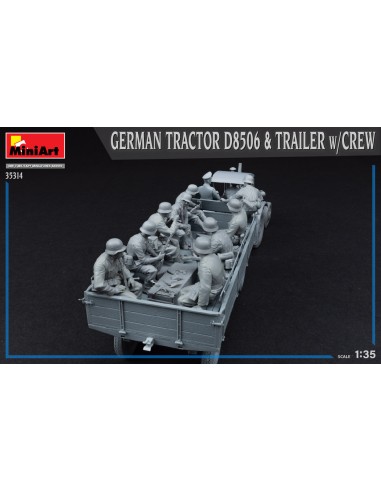GERMAN TRACTOR D8506 & TRAILER w/CREW