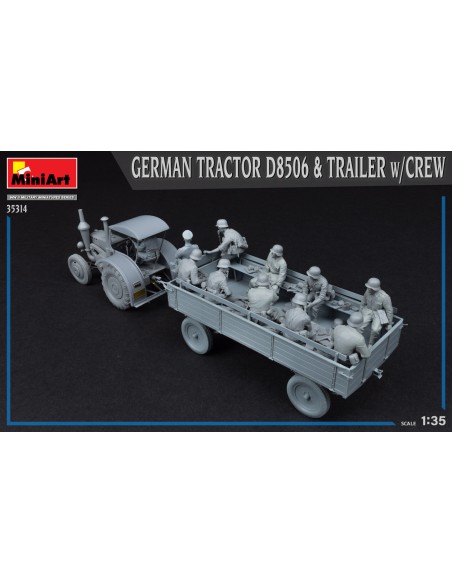 GERMAN TRACTOR D8506 & TRAILER w/CREW