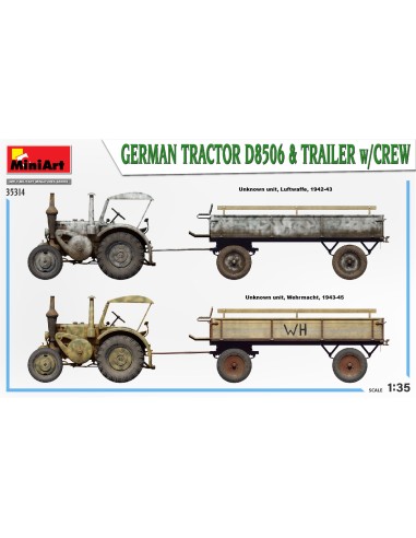 GERMAN TRACTOR D8506 & TRAILER w/CREW