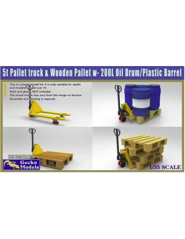 5t Pallet Truck And Wooden Pallet With 200L Oil Drum/Plastic Barrel