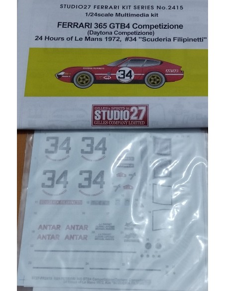 FERRARI 365 GTB4 COMPETICIONE DAYTONA 24H LM 1972 Nº34 SCUDERIA FILIPINETTI