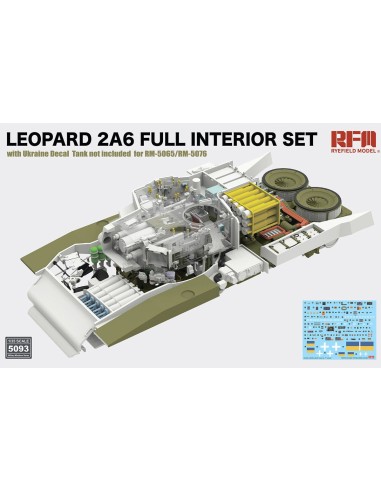 Leopard 2A6 Full Interior Set With Ukraine Decal For RFM-5065/RFM-5076 (Tank Not included)