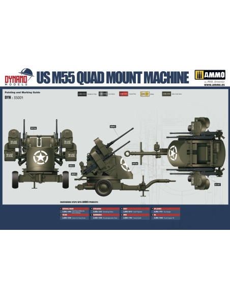 U.S. M55 Quad Mount Machine Guns 2 In 1