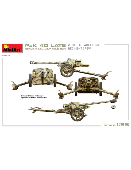 German 7,5cm Anti-Tank Gun PaK 40 Late With Elite Artillerie Regiment Crew