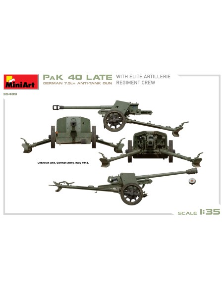 German 7,5cm Anti-Tank Gun PaK 40 Late With Elite Artillerie Regiment Crew