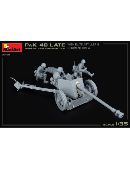 German 7,5cm Anti-Tank Gun PaK 40 Late With Elite Artillerie Regiment Crew