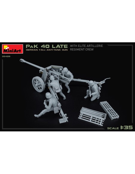 German 7,5cm Anti-Tank Gun PaK 40 Late With Elite Artillerie Regiment Crew