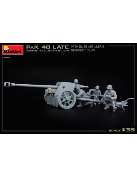 German 7,5cm Anti-Tank Gun PaK 40 Late With Elite Artillerie Regiment Crew