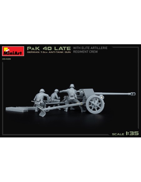 German 7,5cm Anti-Tank Gun PaK 40 Late With Elite Artillerie Regiment Crew