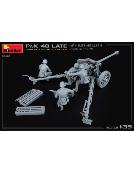 German 7,5cm Anti-Tank Gun PaK 40 Late With Elite Artillerie Regiment Crew