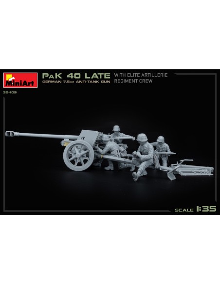 German 7,5cm Anti-Tank Gun PaK 40 Late With Elite Artillerie Regiment Crew