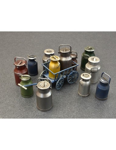 Milk Cans with Small Cart
