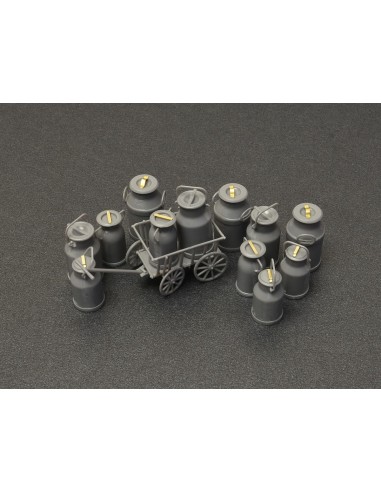 Milk Cans with Small Cart