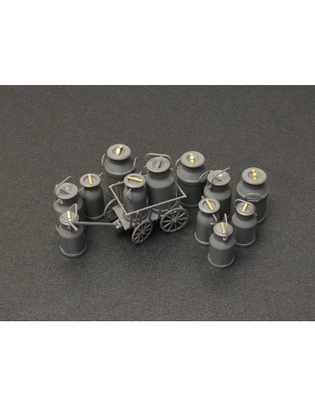 Milk Cans with Small Cart