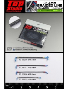 CABLE TRENZADO  BRAIDED LINE 1,5 NEGRO