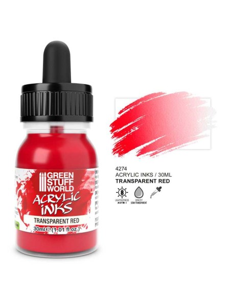 TINTA ACRÍLICA TRANSPARENTE - ROJO