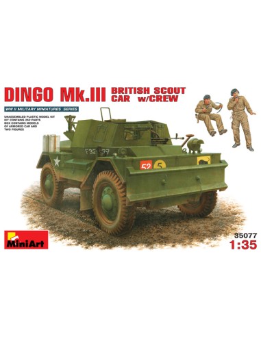 DINGO Mk.III BRITISH SCOUT CAR w/CREW + RUEDAS RESINA HUSAR