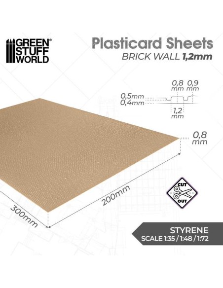 PLANCHA PLASTICARD - PARED DE LADRILLO 1,2MM