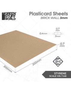 PLANCHA PLASTICARD - PARED DE LADRILLO 3mm 2