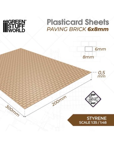 PLANCHA PLASTICARD - ADOQUINES 6X8MM