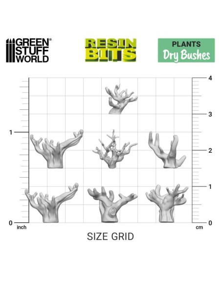 SET IMPRESO EN 3D - ARBUSTOS SECOS