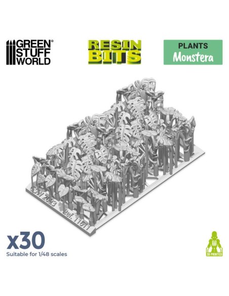 SET IMPRESO EN 3D - PLANTA MONSTERA