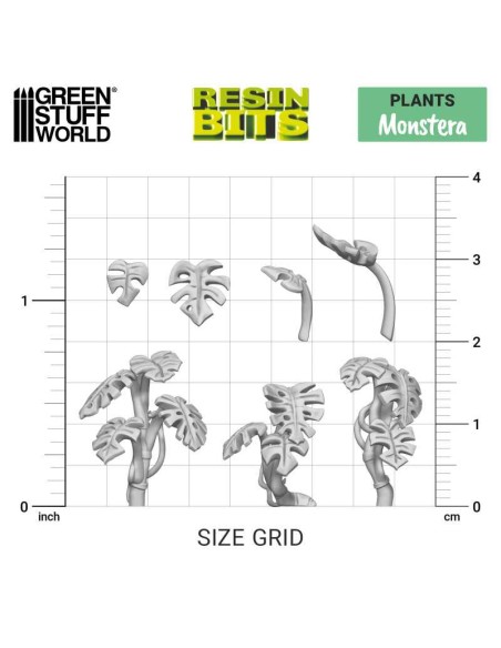 SET IMPRESO EN 3D - PLANTA MONSTERA
