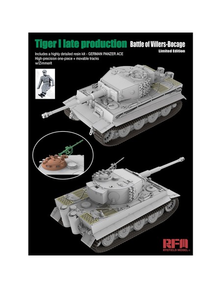 Tiger I producción tardía (Batalla de Villers-Bocage) con Zimmerit