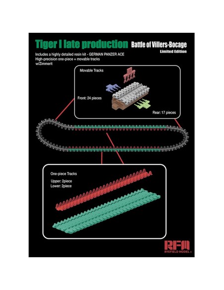 Tiger I producción tardía (Batalla de Villers-Bocage) con Zimmerit