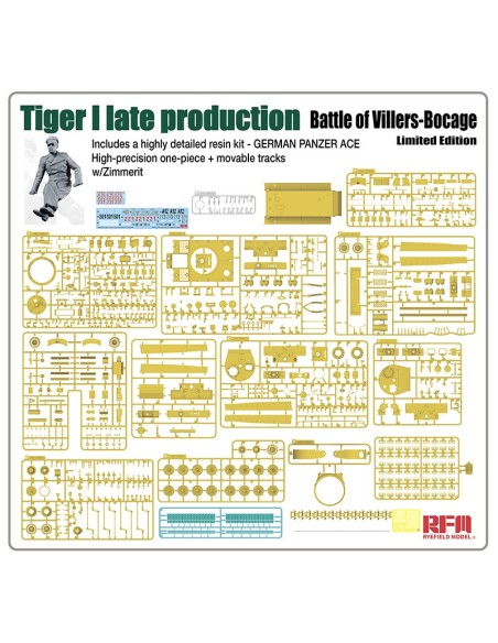 Tiger I producción tardía (Batalla de Villers-Bocage) con Zimmerit