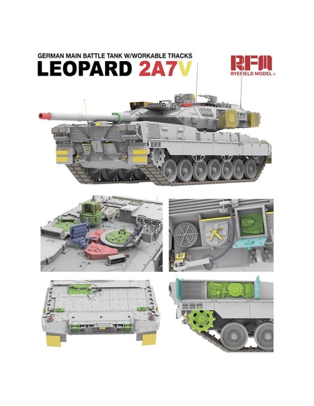 German Main Battle Tank Leopard 2A7V with Workable Tracks