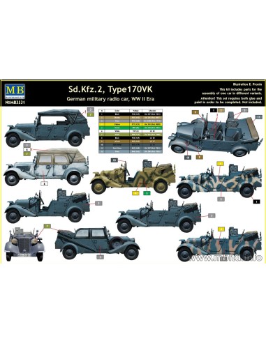 Sd.Kfz. 2 Type 170VK German military radio car...