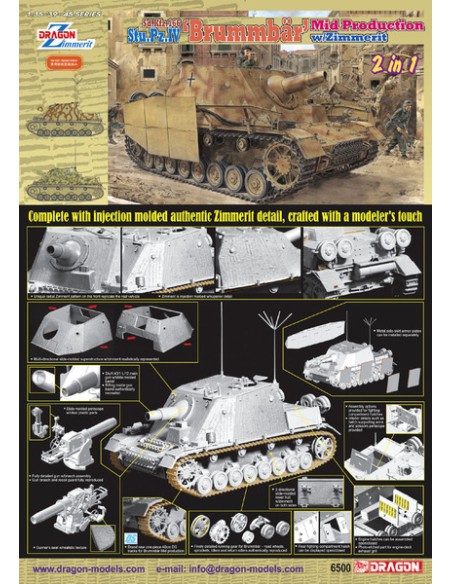 German Self-propelled Gun Sd.Kfz 166 St.Pz.IV Brummbar mid production w/Zimmerit