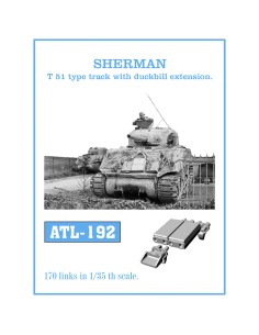 1/35 Orugas metálicas tipo Sherman T-51 con extensiones...